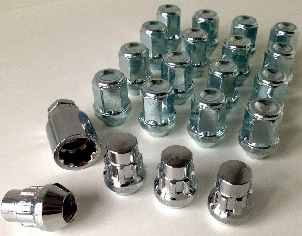 Set of 20 x closed alloy wheel nuts. M12 x 1.5, 19mm Hex inc 4 Locking
