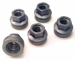 Set of 5 21mm he, flat seat, M14x2 alloy wheel nuts