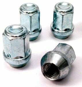 set of 4 19mm hex, taper seat, M14x2 alloy wheel nuts
