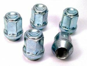 Set of 5 19mm Hex, taper seat, M14x2 alloy wheel nuts
