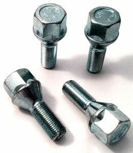 4 x 19mm Hex M12 x 1.25 28mm thread alloy wheel bolts.