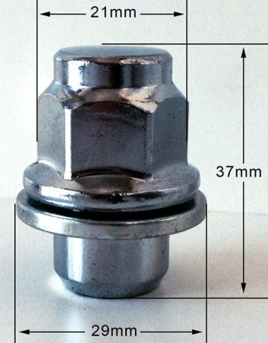 specs 21mm, flat, M12x1.5 alloy wheel nuts