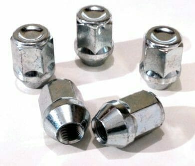 set of 5 21mm Hex, Taper, M12x1.25 alloy wheel nuts