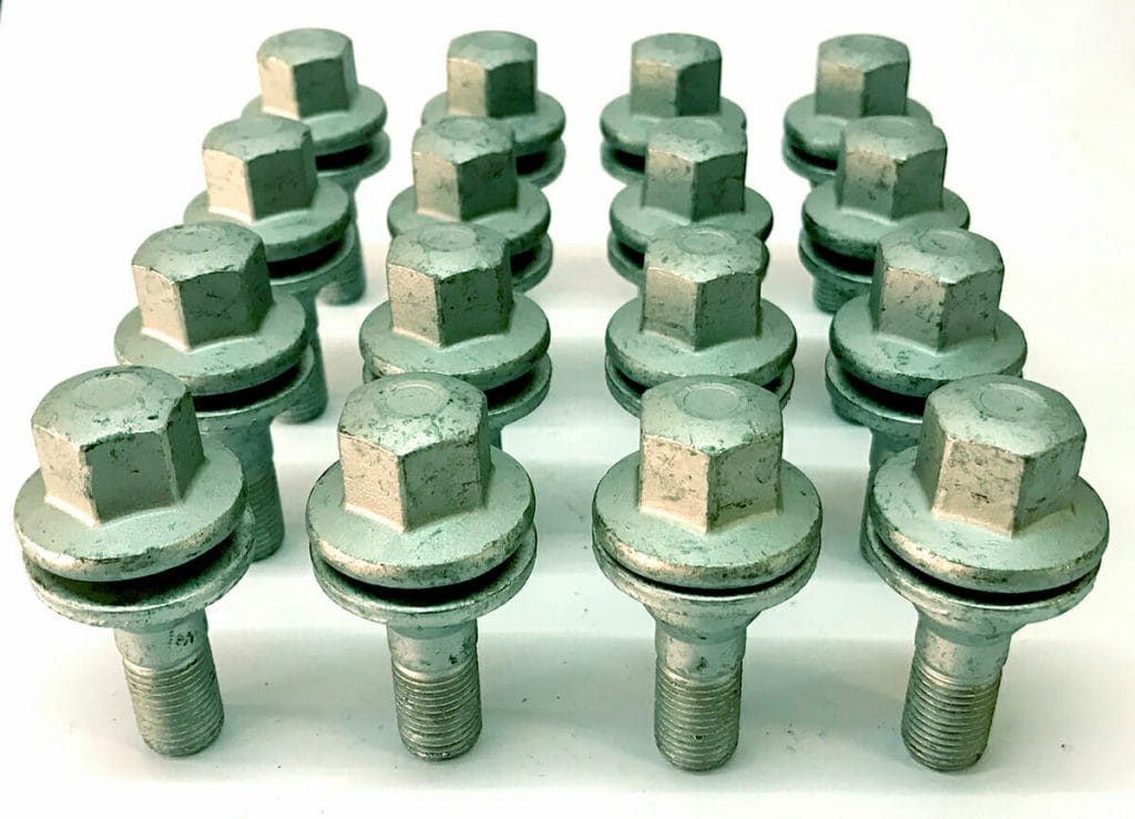 Alloy wheel bolts for Citroen and Peugeot. M12 x 1.25, 17mm Hex with flat seat