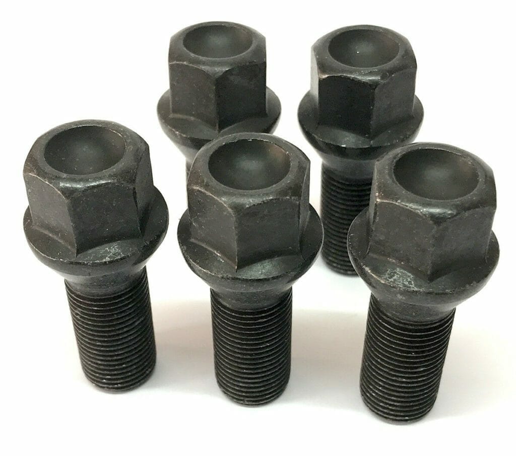 BMW alloy wheel bolts Black. M14 x 1.25, 27mm thread, 17mm Hex