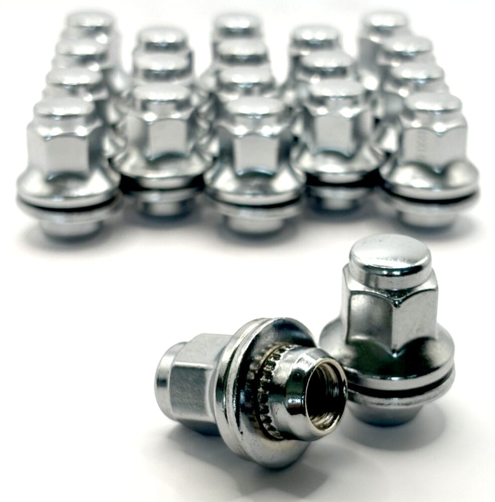 Jaguar XKR alloy wheel nuts with solid head. M12 x 1.5, 19mm Hex Flat ...